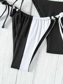 SHEIN Swim Decorative Side-Tie Bikini Bottoms Summer - Blue - View 4