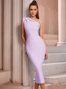 ADYCE Đầm midi ôm sát không tay, màu trơn, xẻ tà bên hông dành cho nữ, thích hợp cho các dịp trang trọng như dạ hội, tiệc cocktail, dạ tiệc sang trọng, dự đám cưới bán trang trọng, cũng như sinh nhật, lễ tốt nghiệp, tiệc tối, họp mặt và nhiều dịp khác. - Màu tím - Xem 1