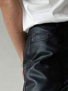 Manfinity EMRG 男士寬鬆直筒褲,斜口式口袋 - 黑色 - 查看 6