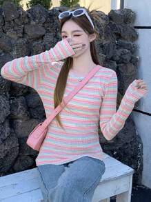 Dazy Star Long Sleeved Striped T-Shirt,Fall Clothes,Back To School Clothes