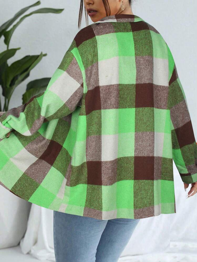 Plus Size Women's Plaid Long Sleeve Shirt