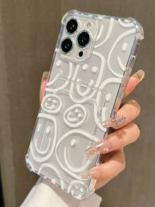 Maria Clara Maia Transparent Card Inserting Smiling Face Phone Case - Multicolor - View 4