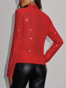 Allurite Mở Mặt trước Áo khoác - Đỏ - Xem 2