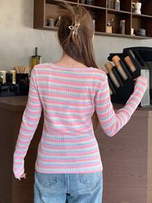 Dazy Star Long Sleeved Striped T-Shirt,Fall Clothes,Back To School Clothes