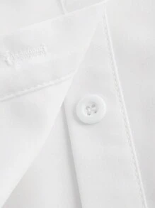 SHEIN EZwear Plus Size Women's Hollow Out Cropped Top - White - View 4