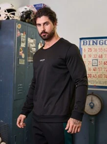 Gym Rark 男友风格男士字母图案长袖运动卫衣 男友风格男士卫衣 洛杉矶卫衣moletom Corinthians黑色男士卫衣男士卫衣男士卫衣 - 黑色 - 查看 3