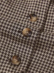 SHEIN MOD Conjunto De Traje De Talla Grande A Cuadros - Marrón - Ver 3