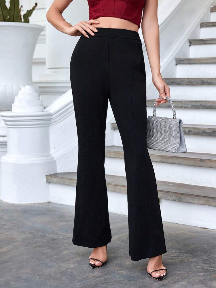 Solid Color Flared Pants Fall Cloth For Women
