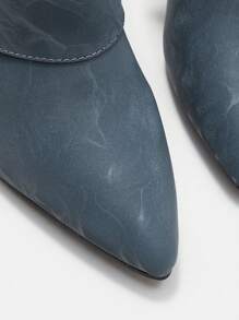 SheIn BIZ 女款時尚跟式中筒靴 - 藍色 - 查看 7