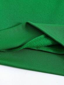 SHEIN EZwear Kích thước lớn Của phụ nữ Lông cừu In Trái tim Áo nỉ - màu xanh lá - Xem 5