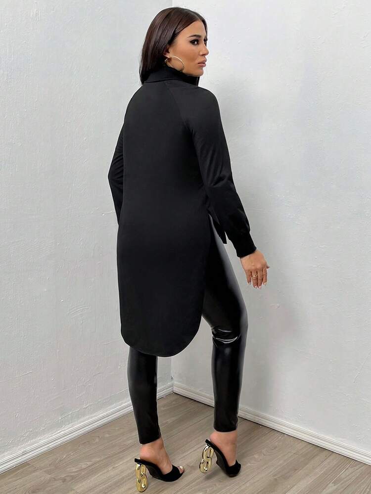 Turtleneck Raglan Sleeves Sweatshirt Pullover Fall Sweatshirt