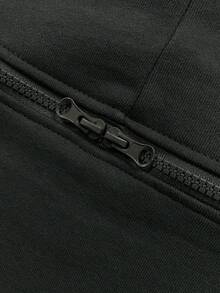 Men's Embroidery Zipper Design Round Neck Sweatshirt - Dark Grey - View 7