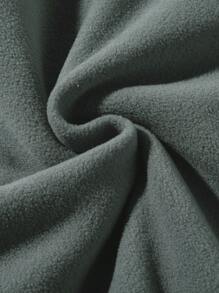 Manfinity Homme Men's Letter Printed Drop Shoulder Loose Fleece Sweatshirt - Grey - View 4