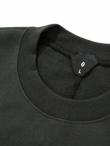 Men's Embroidery Zipper Design Round Neck Sweatshirt - Dark Grey - View 5