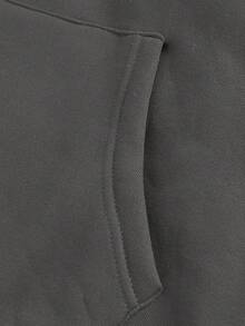 SHEIN EZwear 女士字母印花連帽衛衣 - 灰色 - 查看 5