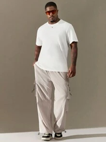 Manfinity LEGND 男士加大碼骷髏印花t恤 - 白色 - 查看 3