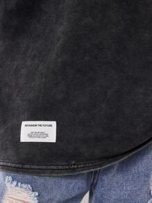 SHEIN 少女運動風和涼爽的針織短袖t恤,採用圓領設計 - 黑色 - 查看 6