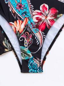 SHEIN Swim Bộ bikini hai mảnh in hoa dành cho nữ Carnival Summer Beach - Nhiều màu - Xem 4