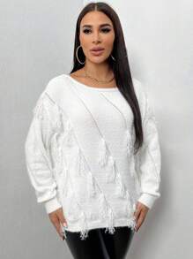 Zolique Ladies' Hollow Out Long Sleeve Sweater Knit Pullover Fall Winter Outfit