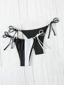 SHEIN Swim Decorative Side-Tie Bikini Bottoms Summer - Blue - View 5