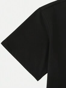 Manfinity LEGND Camiseta De Manga Corta Con Estampado De Dibujos Animados De Talla Grande Para Hombre - Negro - Ver 5