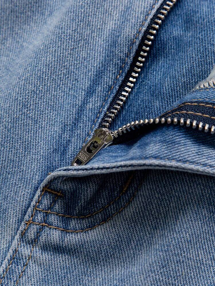 Teenage Boys' Asymmetrical Ripped Jeans