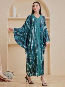 Al Najma Vestido Estampado Con Mangas De Murciélago