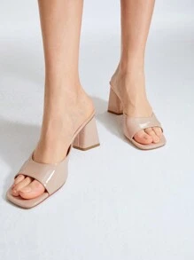 MOTF PREMIUM Tối giản Xăng đan gót khối Đối với phụ nữ - Hồng - Xem 6