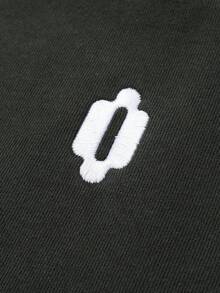 Men's Embroidery Zipper Design Round Neck Sweatshirt - Dark Grey - View 6