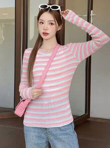 Dazy Star Long Sleeved Striped T-Shirt,Fall Clothes,Back To School Clothes
