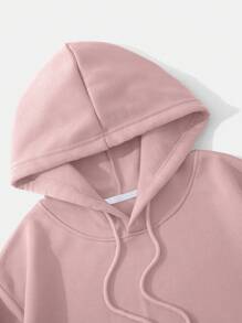 INAWLY Solid Color Hooded Short Sweatshirt,Long Sleeve Tops Graduation,Back To School,Graduation,Teacher For Women,Back To School Pullover Fall Sweatshirt - Dusty Pink - View 4