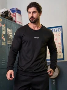 Gym Rark 男友风格男士字母图案长袖运动卫衣 男友风格男士卫衣 洛杉矶卫衣moletom Corinthians黑色男士卫衣男士卫衣男士卫衣 - 黑色 - 查看 6