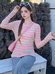 Dazy Star Long Sleeved Striped T-Shirt,Fall Clothes,Back To School Clothes