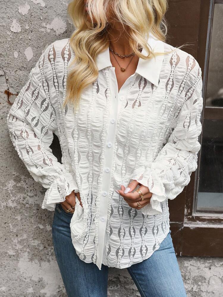 Women's Single-breasted Long Sleeve Top