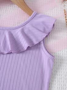 SHEIN Young Girl Fashionable Ruffle Dress For Summer - Multicolor - View 3