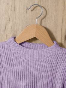 SHEIN 嬰兒女童休閒寬鬆長袖毛衣裙