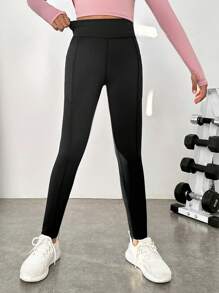 SHEIN Tween Girls Side Pockets Sports Pants 2pcs/Set - Multicolor - View 6
