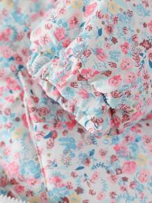 SHEIN Tween Girl Thickened Hooded Padded Coat With Pattern