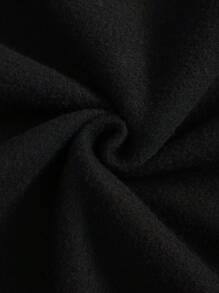 SHEIN LUNE Kích thước lớn In Vòng cổ Giải trí Áo nỉ - màu đen - Xem 6