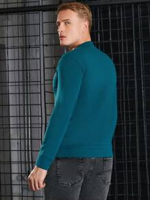 RueChic Men'S Crown & Letter Print Long Sleeve Sweatshirt - Blue - View 2