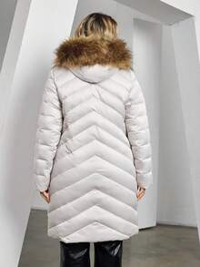 大尺碼女款有領連帽衣 - 米色 - 查看 2