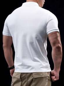 Manfinity Homme 男士短袖 Polo 衫 - 白色 - 查看 2