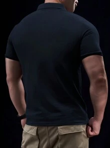 Manfinity Homme 男士短袖polo衫 - 藏蓝色 - 查看 2