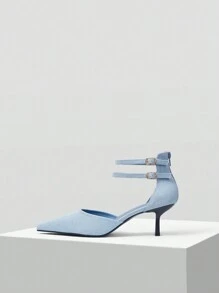 MOTF PREMIUM COWBOY STYLE FASHION WOMEN'S HIGH HEELS SHOES - Blue - View 1