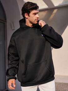 Manfinity RebelGame 男士加大尺碼寬鬆骷髏印花針織休閒連帽衫