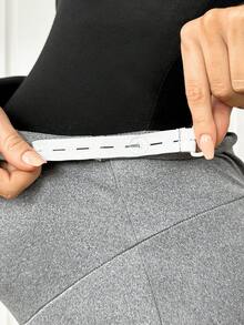 SHEIN Pregnant Women'S Adjustable Waist Net Yarn Patchwork Leggings - Multicolor - View 6