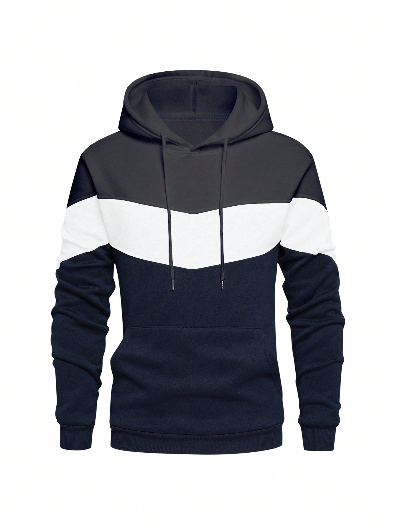 Manfinity Dauomo Men's Kangaroo Pocket Hoodie With Contrast Color Design