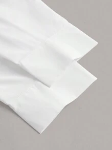 SHEIN EZwear Plus Size Women's Hollow Out Cropped Top - White - View 3