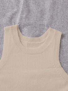 Breezaya Women's Round Neck Sweater Vest - Apricot - View 3