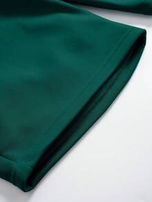 男士文字印花抽繩短褲 - 墨綠色 - 查看 4